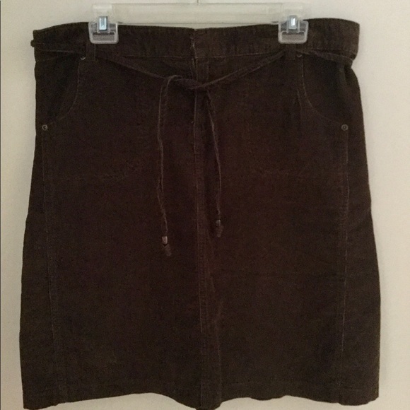 3/$20 Dark Brown Jean Style Corduroy Skirt - Picture 1 of 5